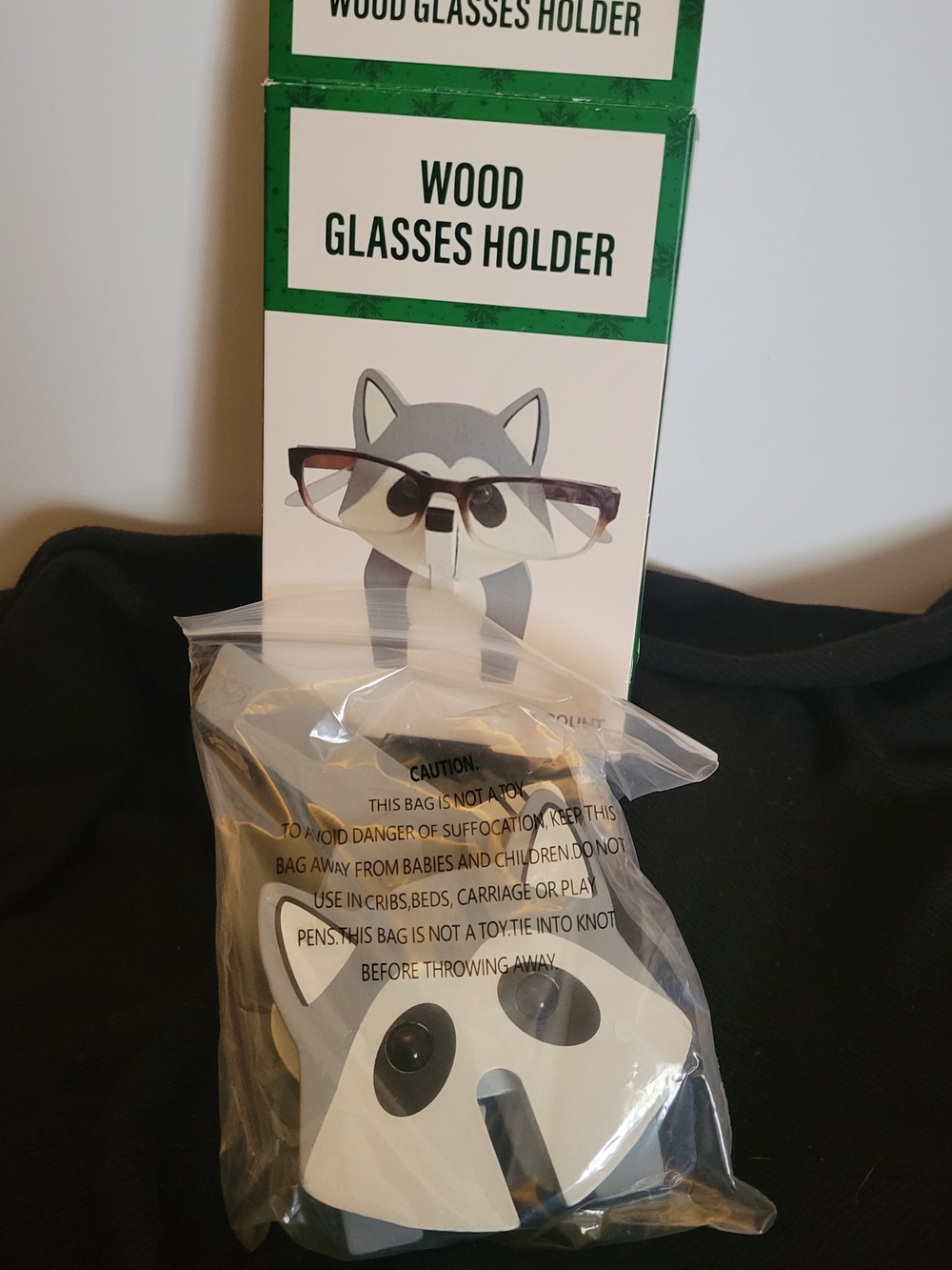 Husky Wood Glasses Holder - Grey and White